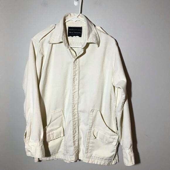 Norm Thompson mens L ivory cream field shirt jacket long sleeve button up layer - Picture 1 of 9